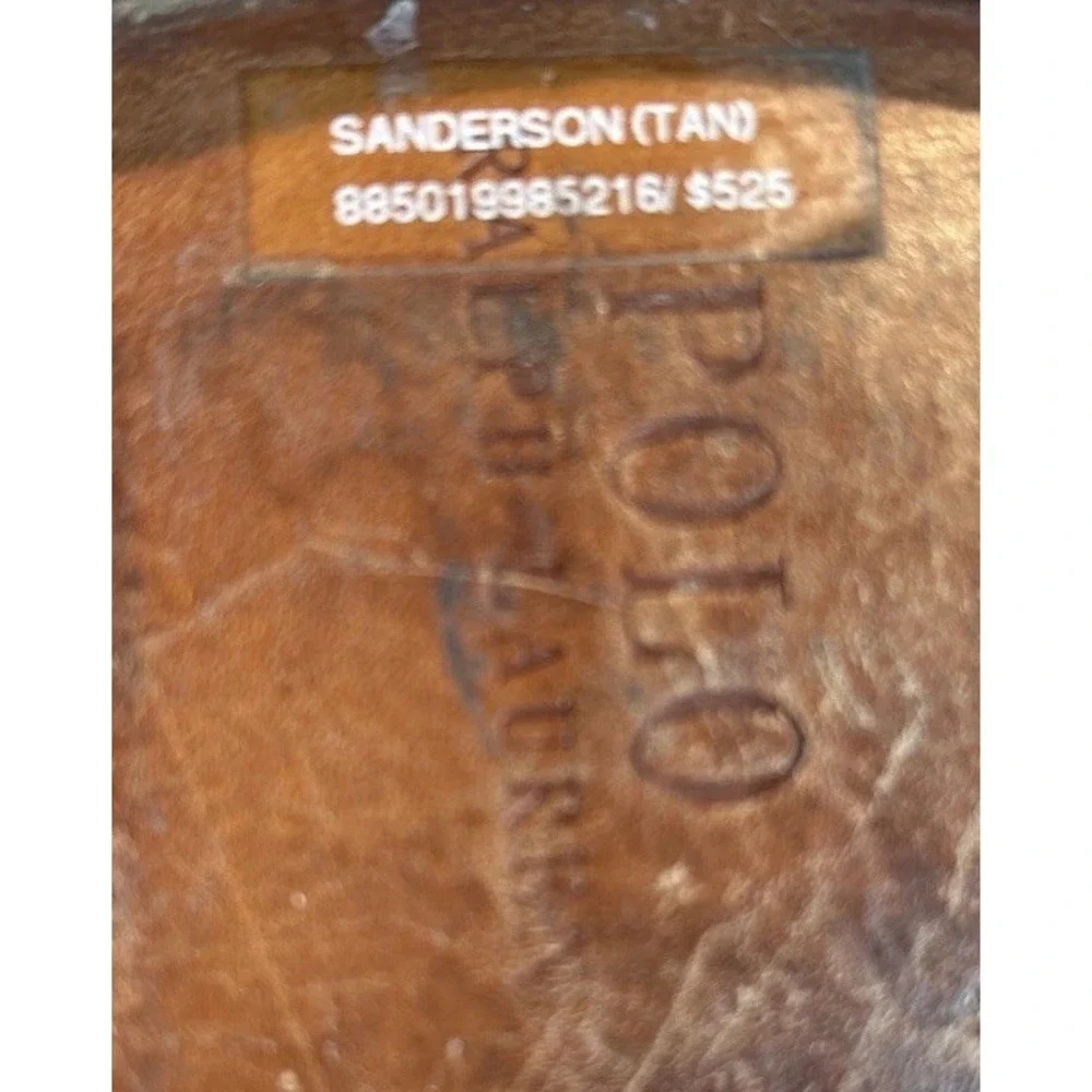 Polo Ralph Lauren Sanderson Tan Leather‎ Wingtip Dress Shoes Sz 9D Retail: $525